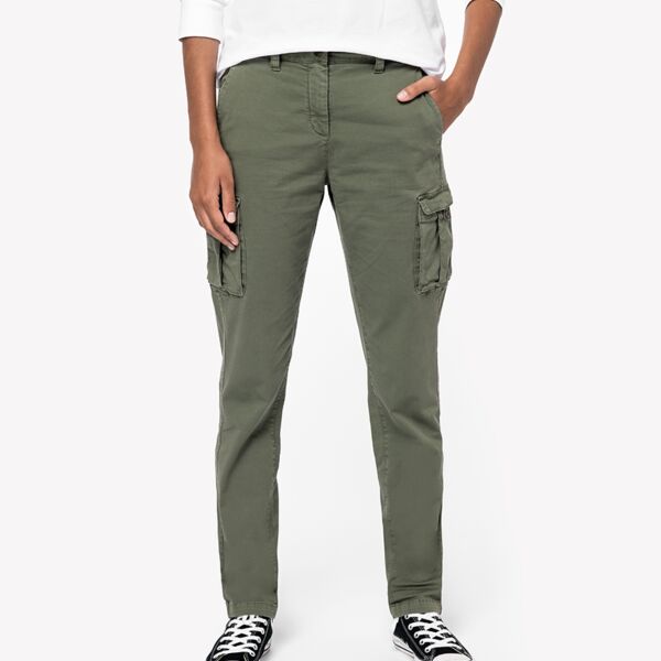 Native Spirit Ladies Washed Cargo Trousers Thumbnail